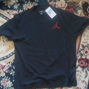 Jordan Black and Red Short Sleeve Tee